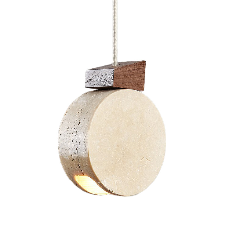 EPPL0622Nordic Travertine Pendant Sconce Modern Wooden Top Decorative Indoor Pendant Light Fixture