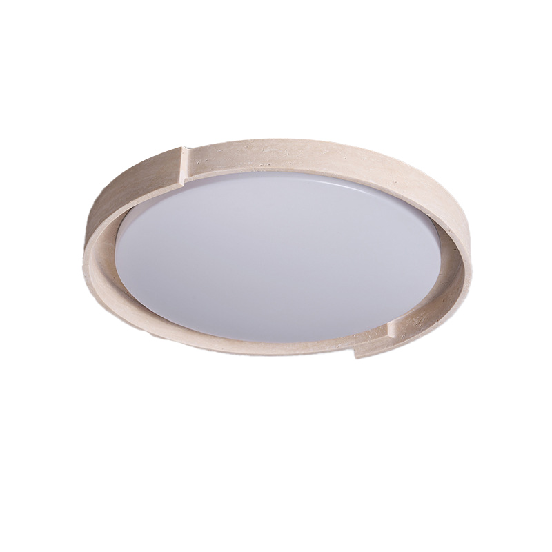 EPCL0623Modern Round Flush Mount Ceiling Light Minimalist Stone Texture LED Indoor Lighting Fixture