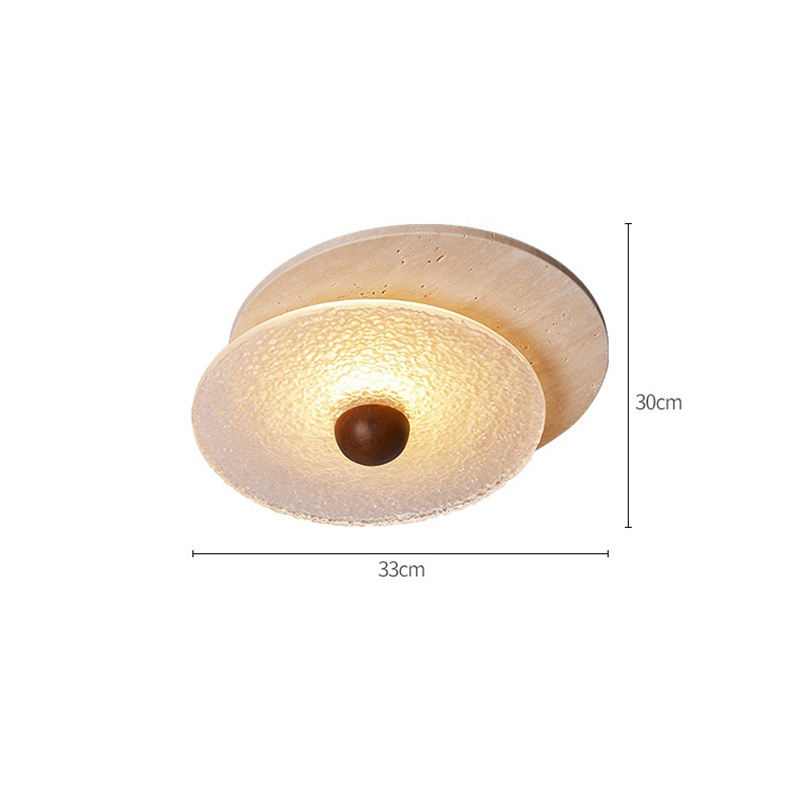 EPCL0626Modern Round Flush Mount Ceiling Light Textured Stone Decorative Indoor Lamp