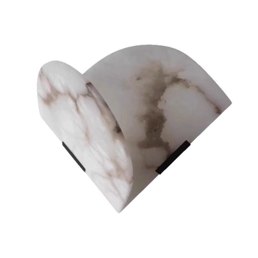 EPWL0678Modern Alabaster Wall Lamp Marble Effect Half Round Wall Sconce