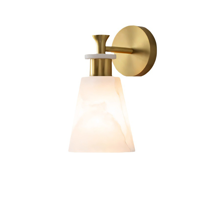 EPWL0682Modern Alabaster Wall Sconce Marble Cone Wall Lamp Decorative Lighting
