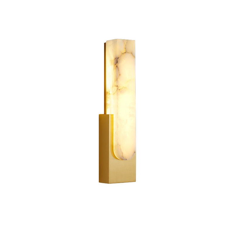 EPWL0688Modern Natural Alabaster Wall Lamp Brass Wall Sconce Luxury Marble Wall Light