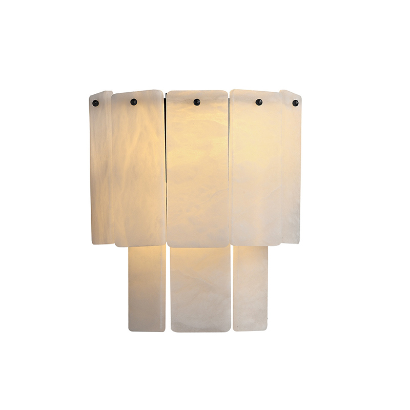 EPWL0692Modern Alabaster Panel Wall Lamp Natural Stone Wall Light Luxury Decorative Wall Sconce