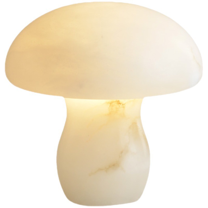 EPTL0693Luxury Cloud Stone and Brass Mushroom Table Lamp Handcrafted Stone Lighting