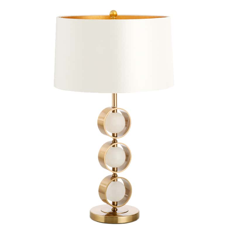 EPTL0699Luxury Table Lamp with Jade Spheres and Gold Finish Frame