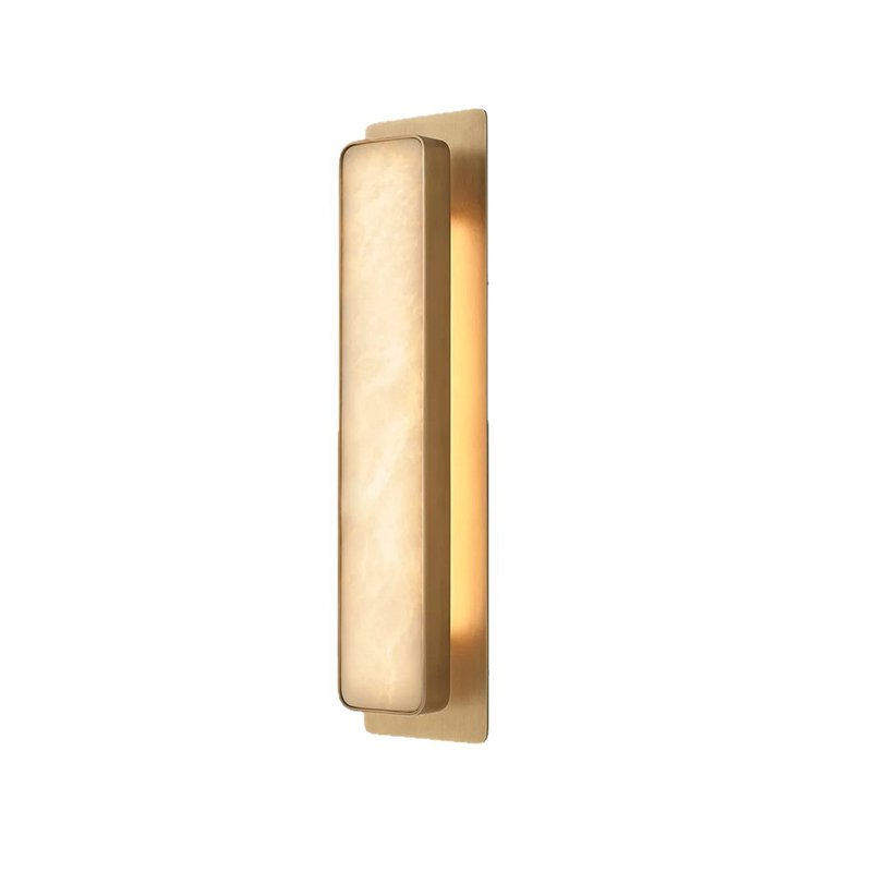 EPWL0701Alabaster Wall Lamp with Metal Frame, Modern Decorative Wall Light