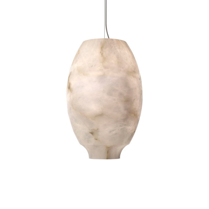 EPPL0709Natural Alabaster Pendant Light Handmade Stone Hanging Lamp