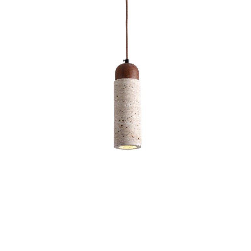 EPPL0713Modern Travertine Pendant Light Cylindrical Stone