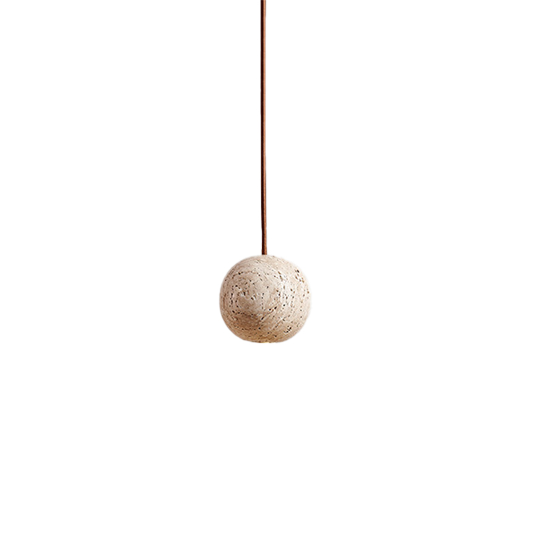 EPPL0715Modern Travertine Globe Pendant Light Stone Hanging Lamp