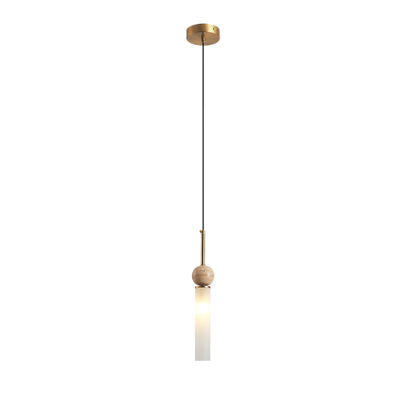 EPPL0727Modern Acrylic Tube Pendant Light Wooden Ball Hanging Lamp
