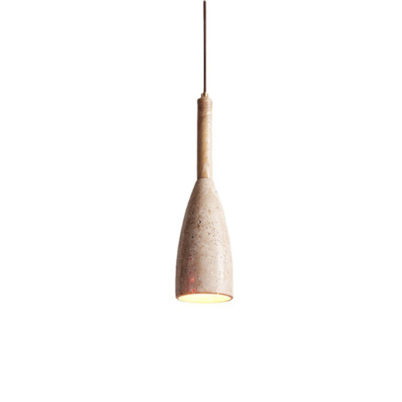 EPPL0729Modern Travertine Pendant Light Slim Cone Hanging Lamp