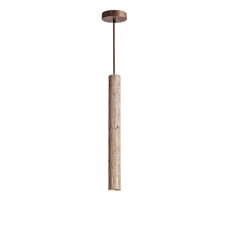 EPPL0730Modern Travertine Pendant Light Cylinder Stone Hanging Lamp