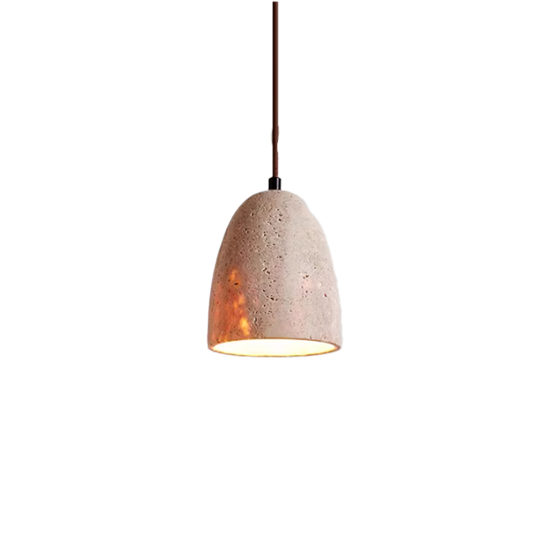 EPPL0732Modern Travertine Pendant Light Small Cone Stone Hanging Lamp