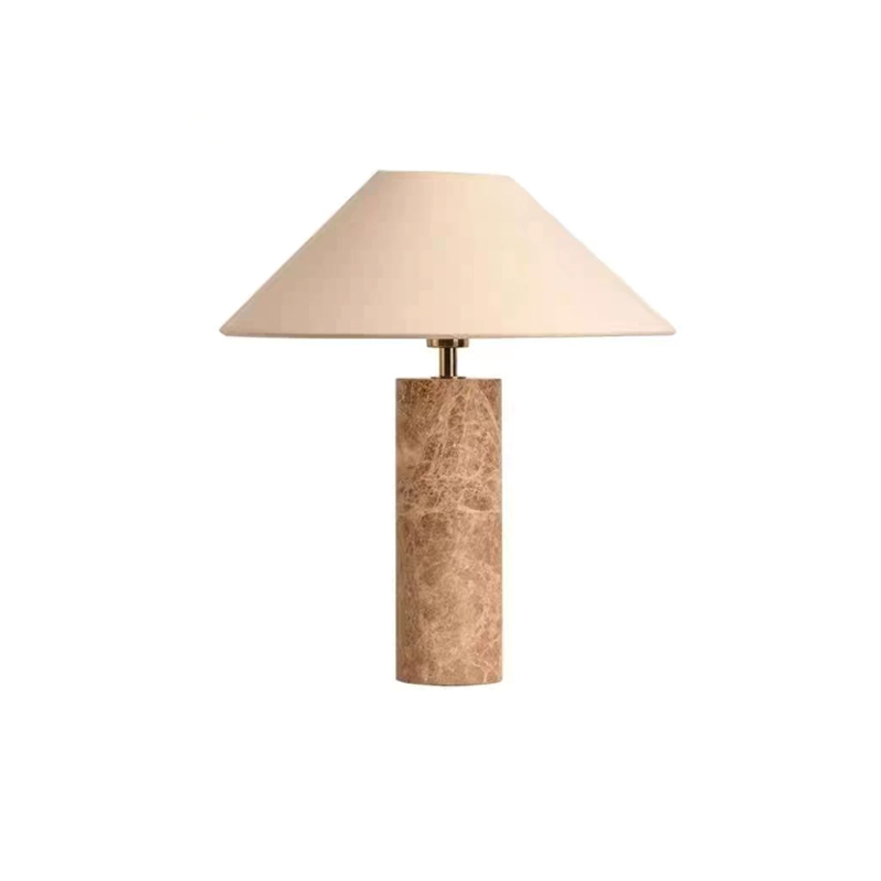 EPTL0735Luxury Marble Table Lamp Modern Bedside Lamp Fabric Shade Living Room Lighting