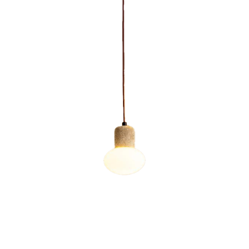 EPPL0741Modern Travertine Pendant Light Glass Globe Hanging Lamp