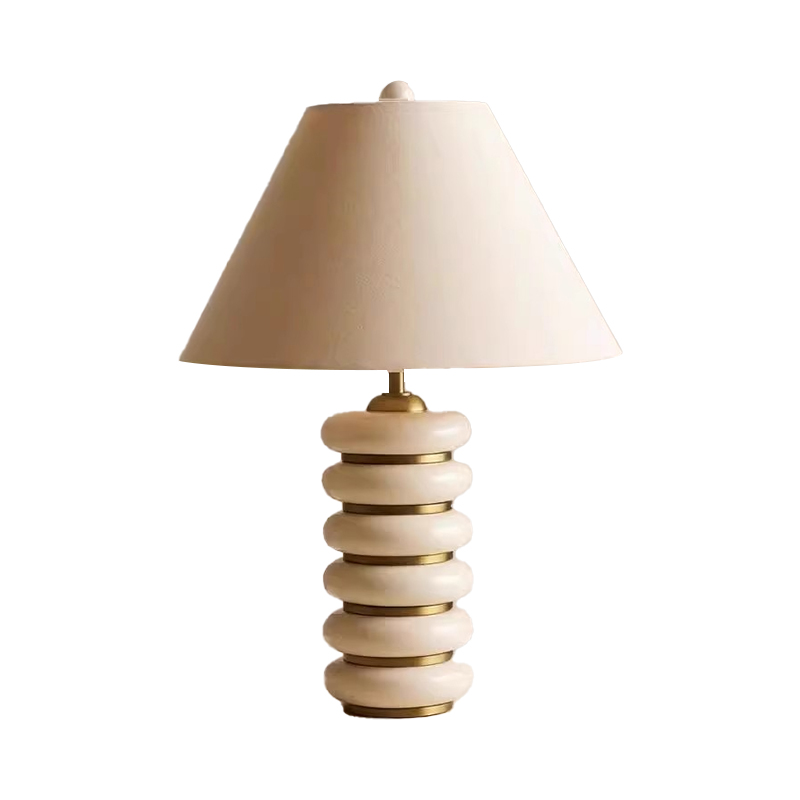 EPTL0750Cream Stone Table Lamp Stacked Design