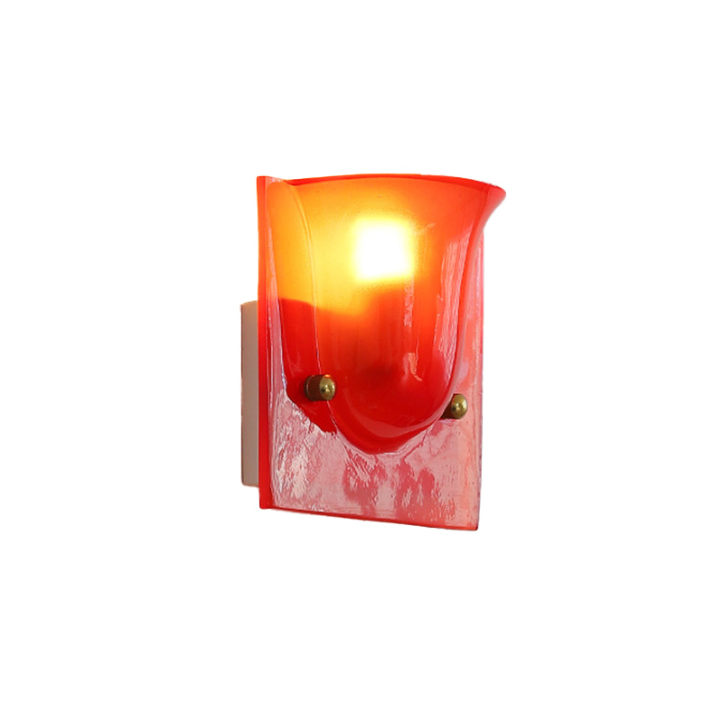 EPWL0773Vibrant Red Resin Wall Sconce, Modern Accent Lighting