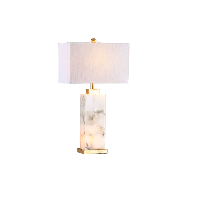 EPTL0786Luxury Alabaster Table Lamp Square Base