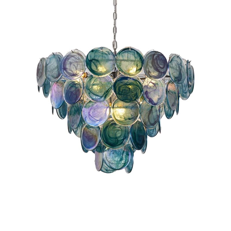 EPPL0797Luxury Blue Glass Chandelier Modern Decorative Ceiling Light