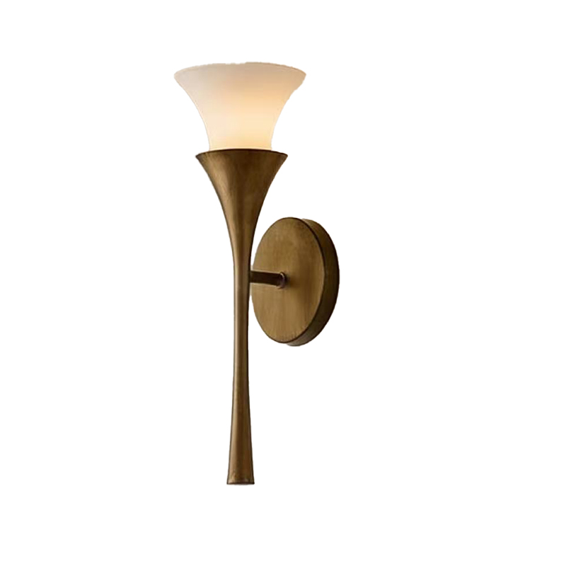 EPWL0873Vintage Brass Wall Lamp Modern Glass Sconce Light