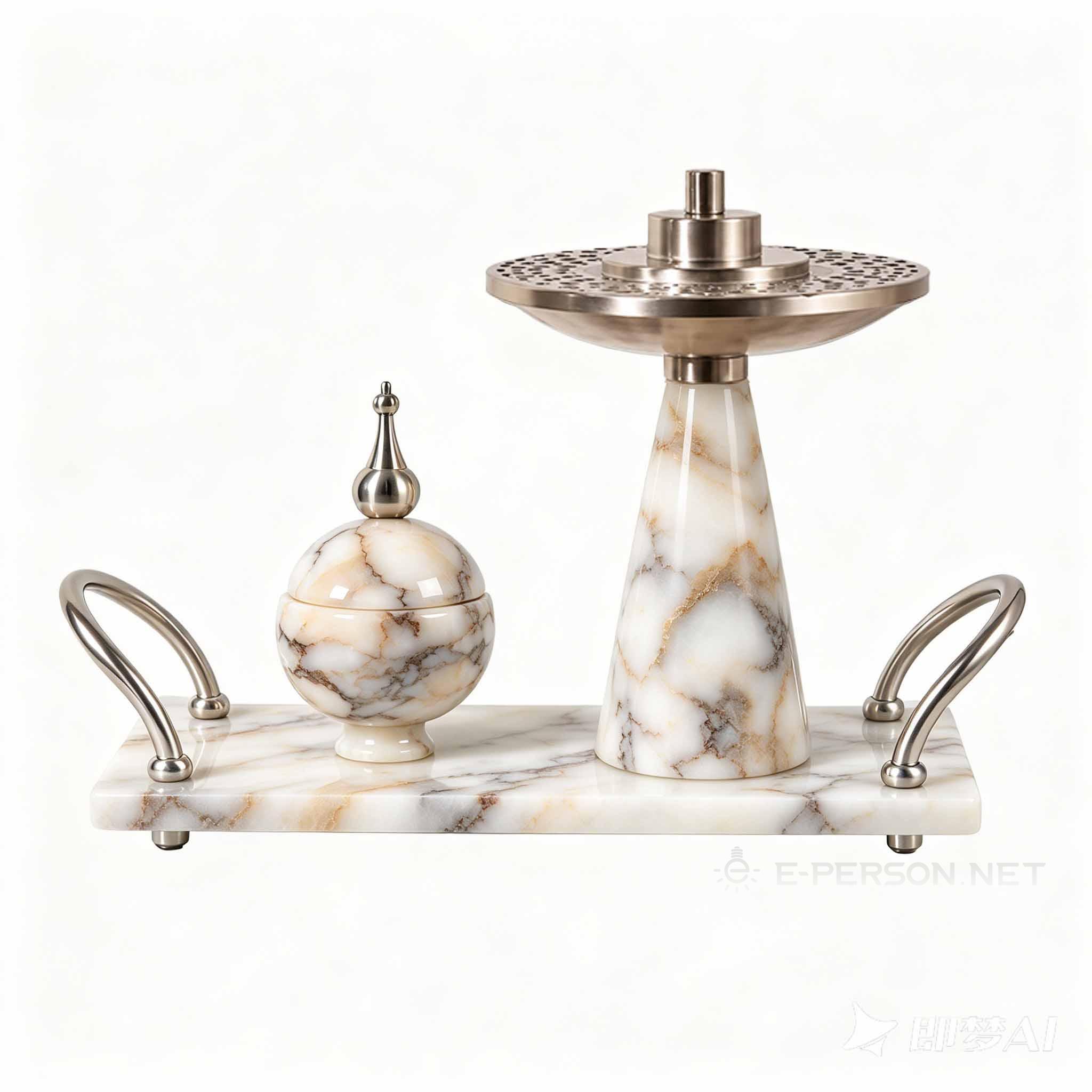 EP1087Natural Marble Incense Burner Set