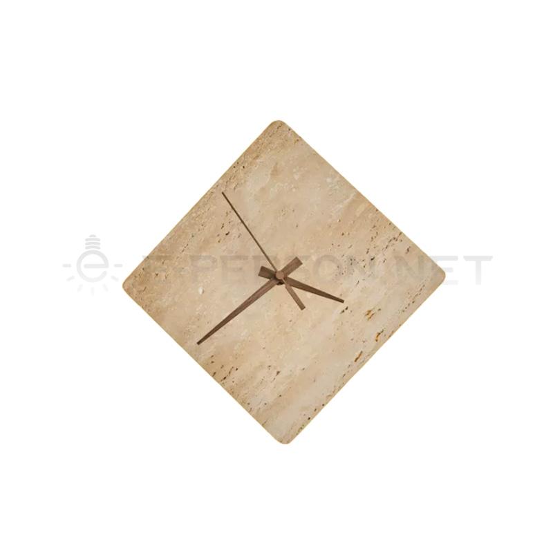 EPWL0975Modern Square Travertine Wall Clock Lamp