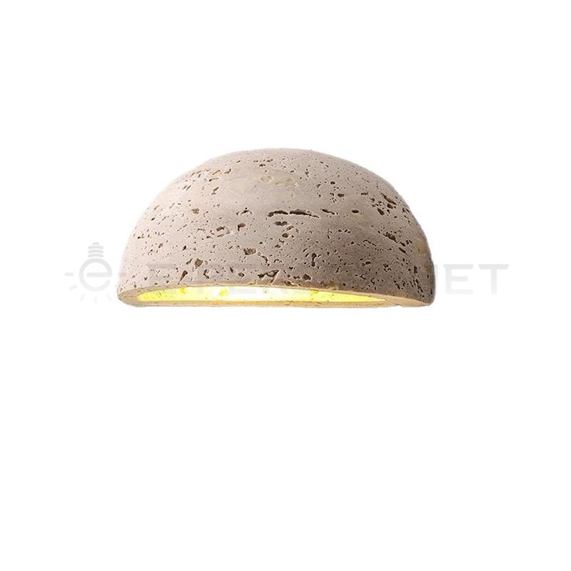 EPWL1031Natural Travertine Pendant Light Dome Shape Stone Hanging Lamp